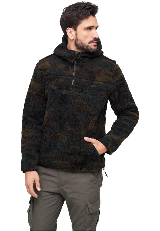 Brandit Teddyfleece Worker Pullover, color: woodland, size: S