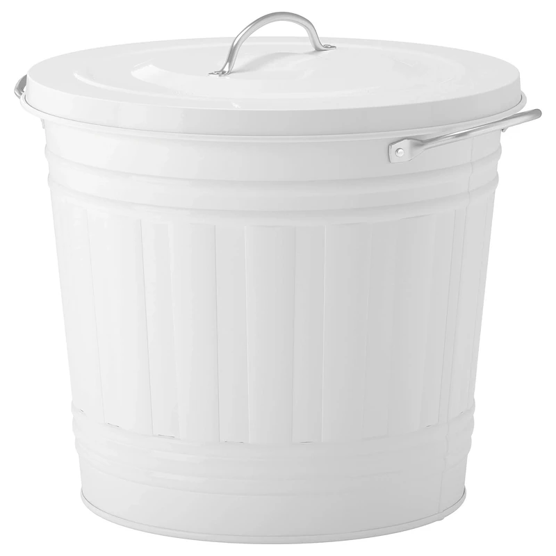 IKEA KNODD Bin with Lid - 16 L White Waste Bin - Image 1