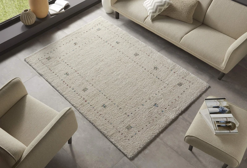 Mint Rugs TEO Soft Fluffy Rug Boho Design (80 x 150 cm, 100% Polypropylene, 3 cm Deep Pile, Oeko-Tex Standard 100, Suitable for Underfloor Heating, Durable and Easy to Care) Cream