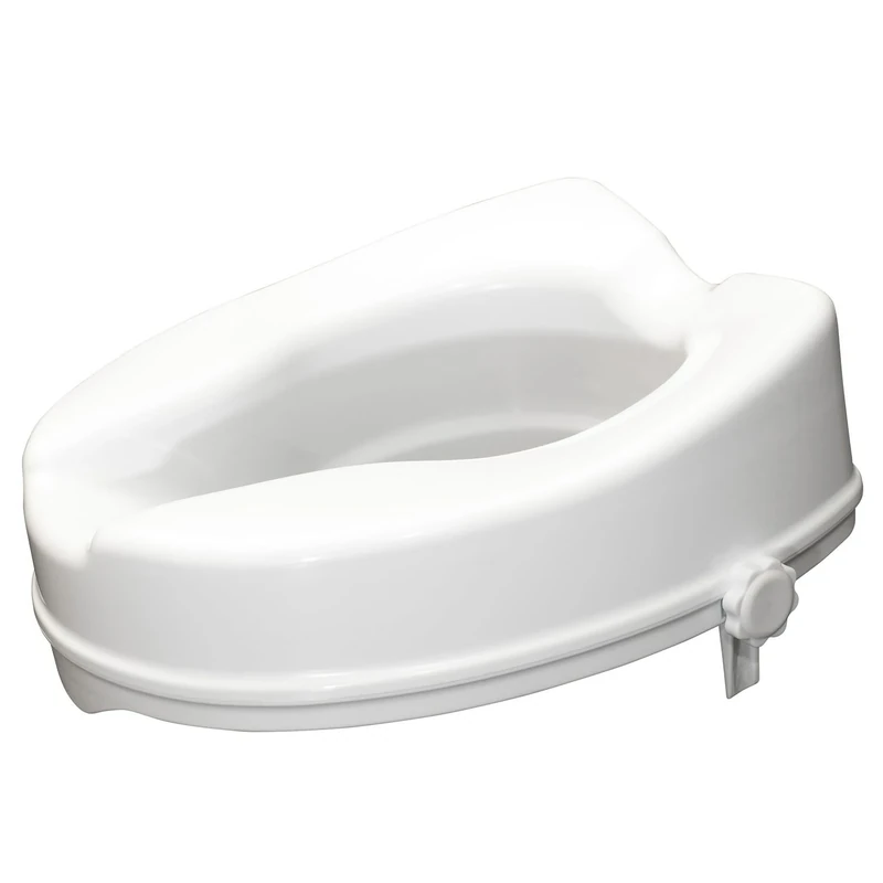 Aidapt Raised Toilet Seat with 2" or 4" Elevation, Sturdy Comfortable Construction, Easy to Fit Lock on System with no Tools Required, (Eligible for VAT Relief)