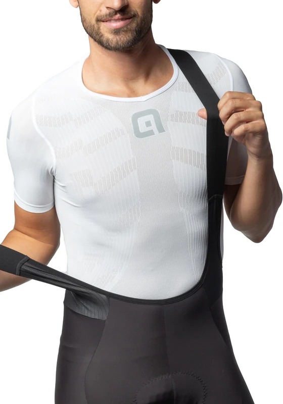 Alé Cycling Men's Pro Race Intimo Short Sleeve Base Layer, White, L/XL
