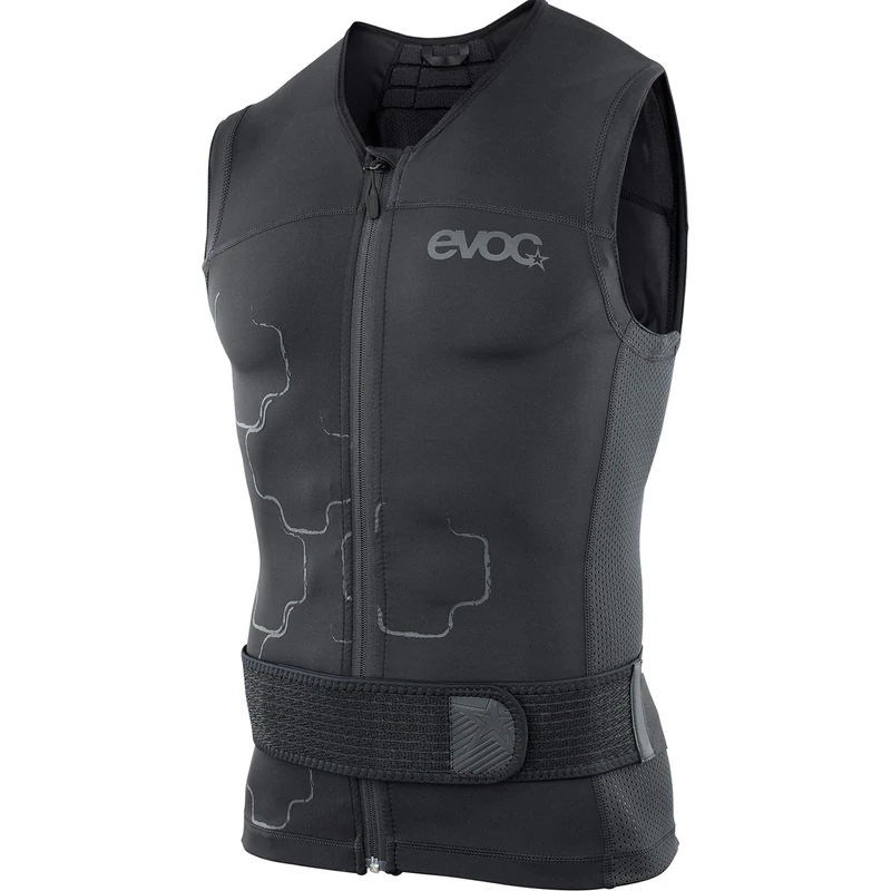 EVOC PROTECTOR VEST LITE MEN Men's protector waistcoat Protective clothing for action sports (size: L, LITESHIELD PLUS back protector, protective EVA padding, AIROFLEX hip belt), Black