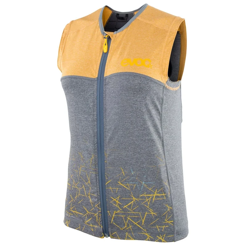 EVOC PROTECTOR VEST WOMEN Women's armour vest, Protective clothing for action sports (size: L, LITESHIELD PLUS back protector, protective EVA padding, AIROFLEX hip belt), Clay Yellow/Carbon Grey