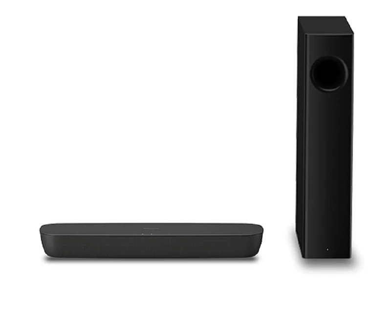 Panasonic SC-HTB258EBK Bluetooth Soundbar with Wireless Subwoofer - Black & Amazon Basics High-Speed, Ultra HD HDMI 2.0 Cables, Supports 3D Formats and with Audio Return Channel, 1.8 m (2-Pack)