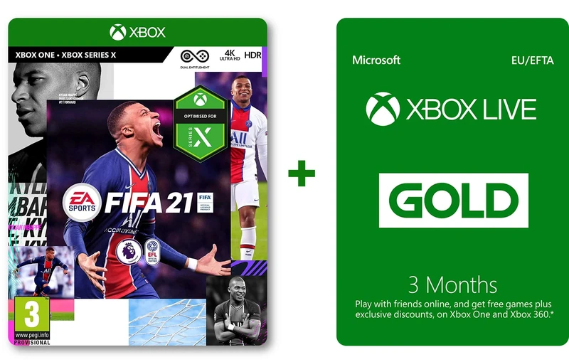 FIFA 21 (Xbox One Physical) and Xbox Live Gold 3 Months (Download Code)