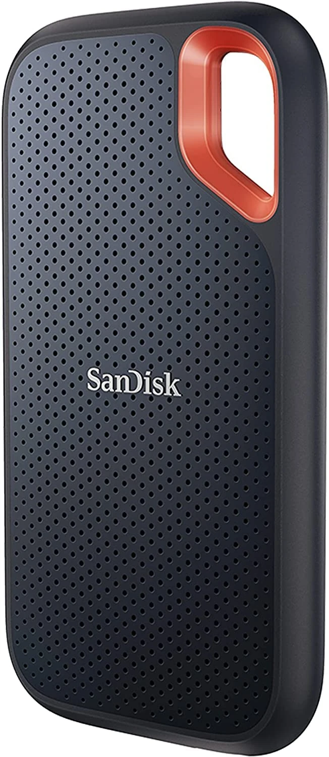SanDisk Extreme Portable SSD 500GB (up to 1050 MB/s read, 1,000MB/s write, USB-C, NVMe Solid State Performance, IP65 rated for dust and water resistance, Updated Firmware) Black