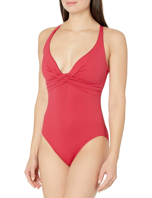 Seafolly Women's DD Cup Wrap Front One Piece Swimsuit Rouge, 10