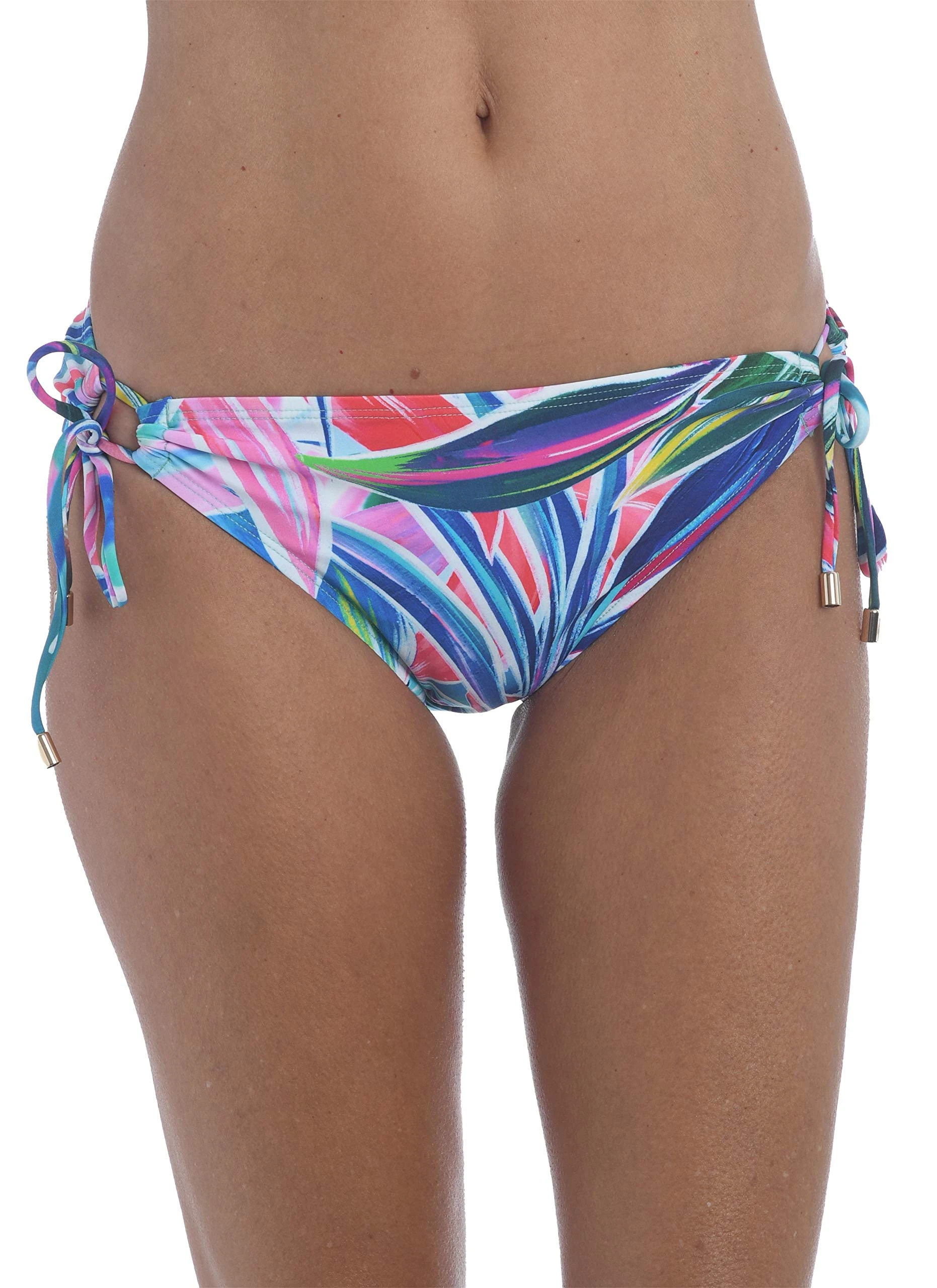 La Blanca Women's Side Tie Hipster Bikini Swimsuit Bottom, Mulit//Palm Opulance, 14