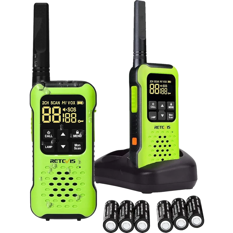 Retevis RT649P Walkie Talkies for Adults, IP67 Waterproof Walkie Talkie, Robust, Rechargeable Battery, 1200mAh, Floating, PMR446 License-free, SOS Alarm, 2 Way Radios for Ski, Fishing(1 Pair)