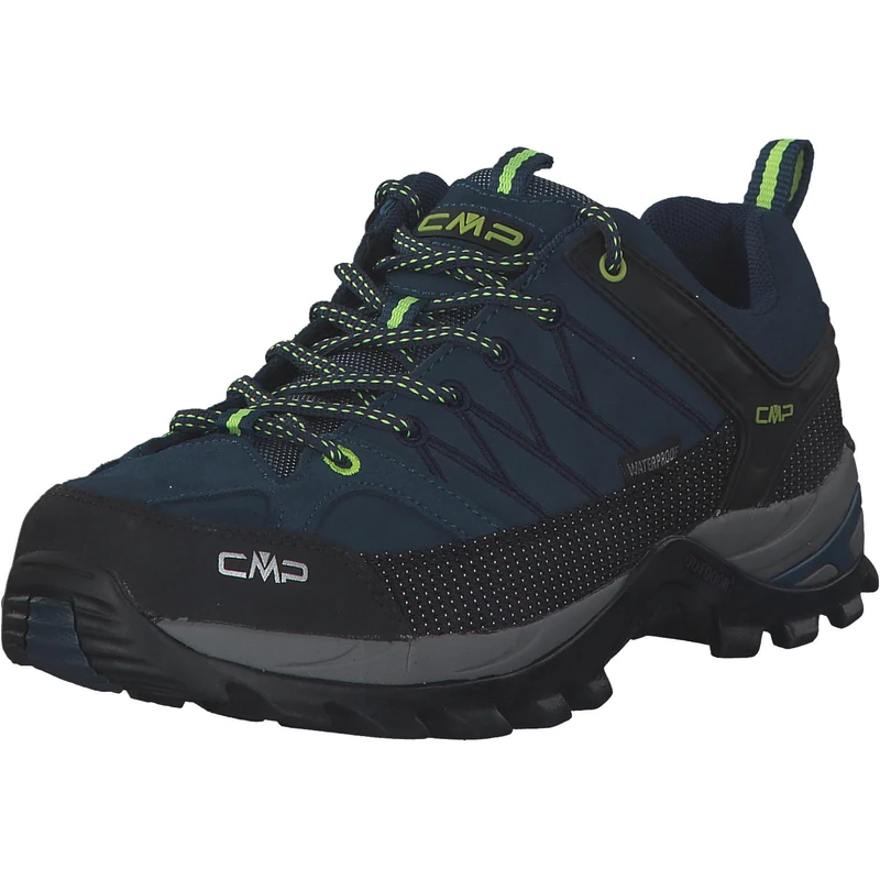 CMP Rigel Low Trekking Shoes Wp Blue Ink-Yellow Fluo UK 11