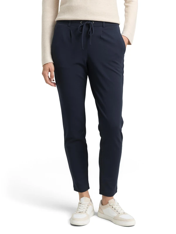 TOM TAILOR Ladies Jersey Loose Fit Trousers 1008375, 10360 - Azul Marino Real, 34W / 32L