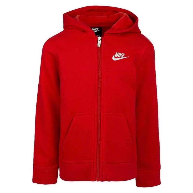 NIKE Kids Club Fleece Full Zip Sweatshirt 4-5 Years, U10 - University Red, 4-5 Years