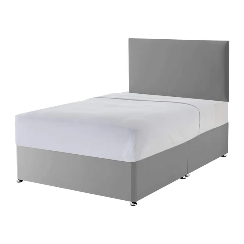 Silentnight Non Storage Divan | Paris Headboard | Slate Grey | Small Double