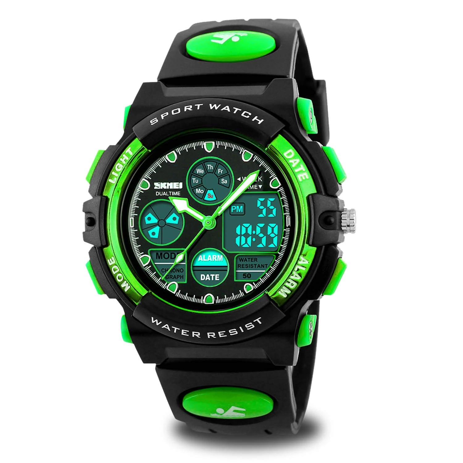 VenSten Kids Digital Watch for Boys - Girls Waterproof Outdoor Watches with Stopwatch Alarm Timer LED Light Dual Time Zone