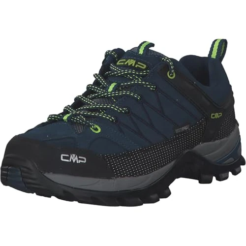 CMP Rigel Low Trekking Shoes Wp Blue Ink-Yellow Fluo UK 8
