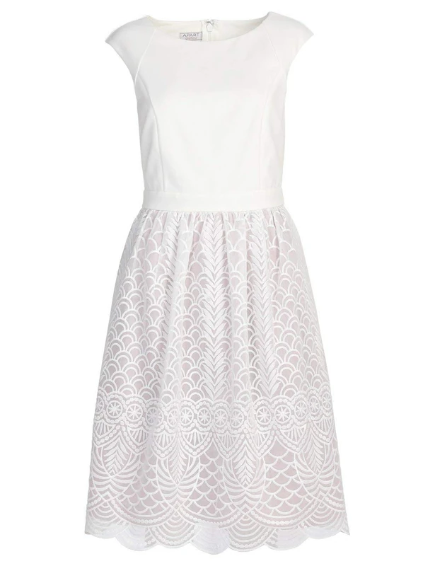 APART Fashion Women's Party Dress, Cream-Mauve, 12