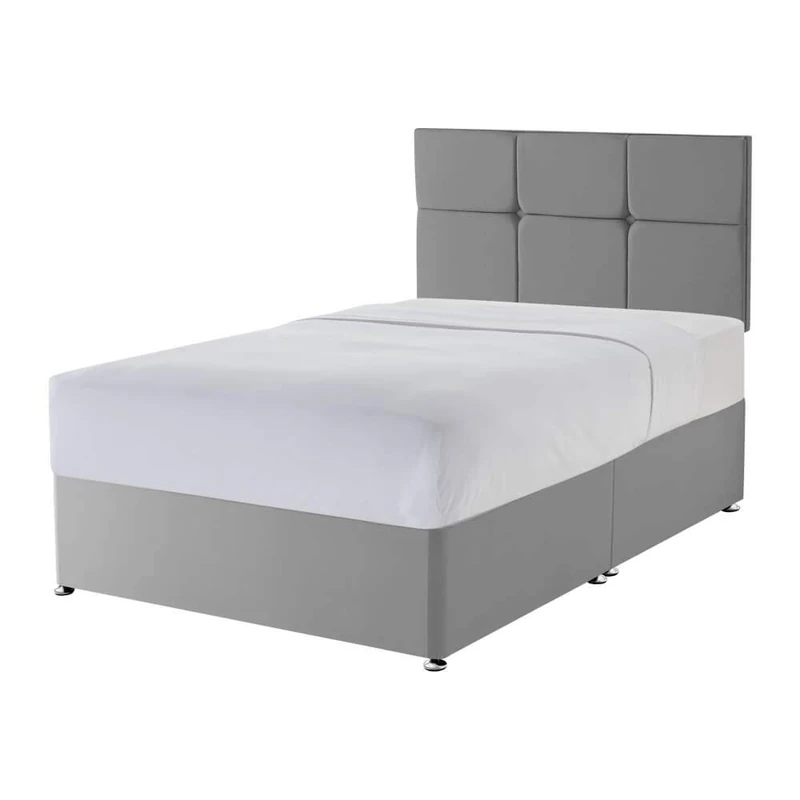 Silentnight Non Storage Divan | Castello Headboard | Slate Grey | Small Double