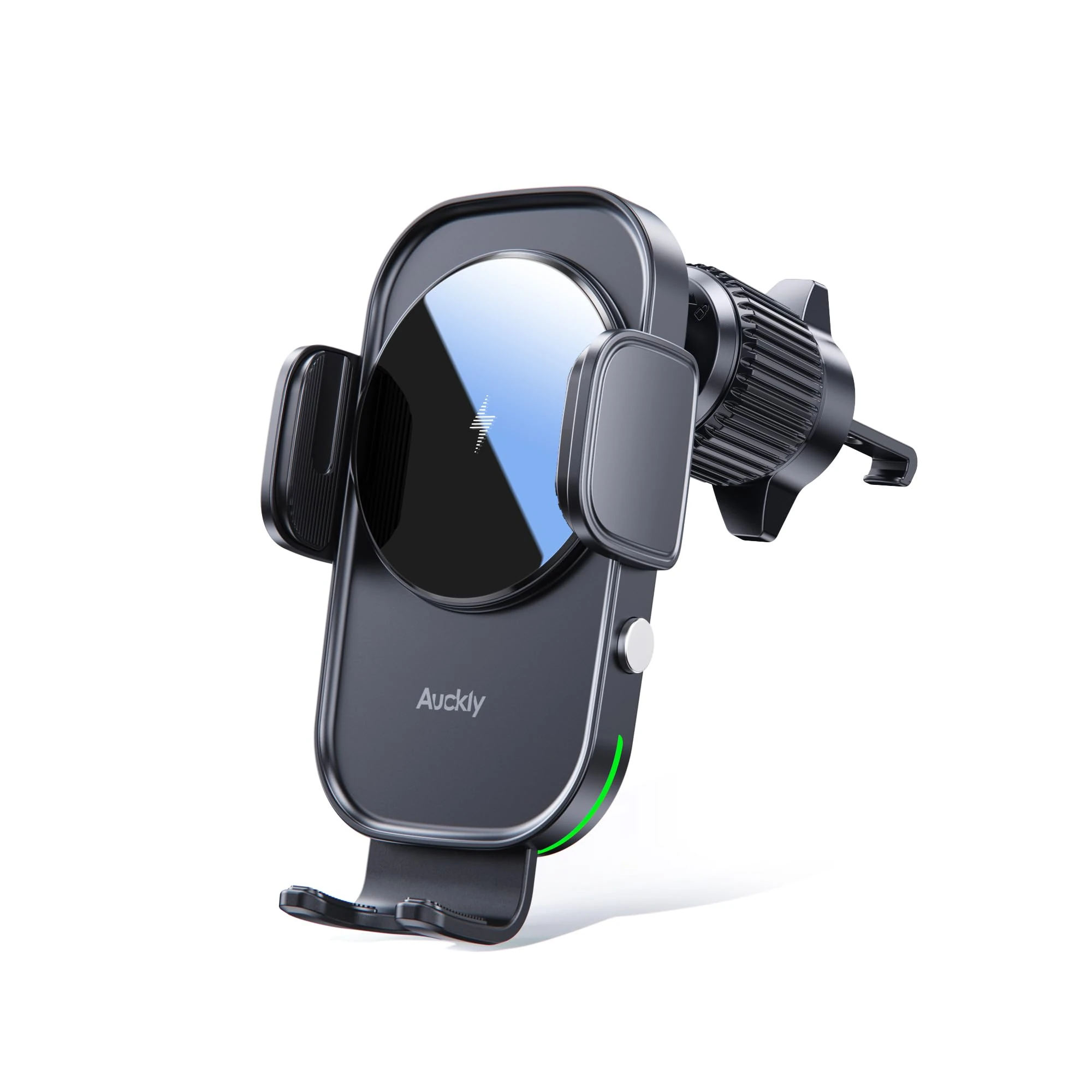 Auckly Qi 15W Car Phone Holder Wireless Charger, [270 ° Automatic Clamping], Wireless Car Charger Mount, Air Vent, for iPhone 11 12 13 14 15 16 Series & Samsung, Electromagnetic Induction, Black