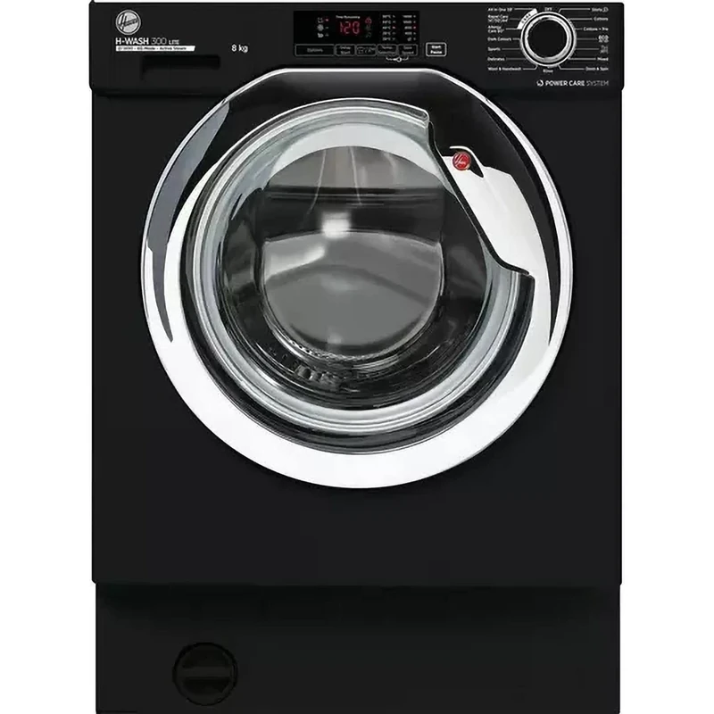 Hoover 8kg 1400rpm Integrated Washing Machine - Black with chrome door