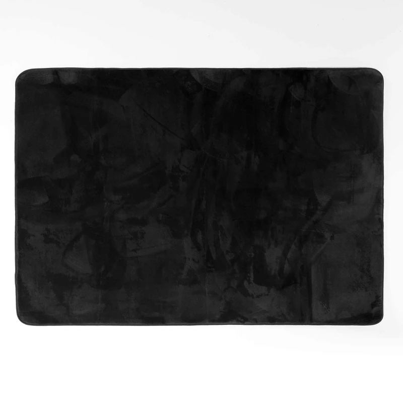 Douceur d'Intérieur Rectangular Plain Black Flannel Rug 120 x 170 cm