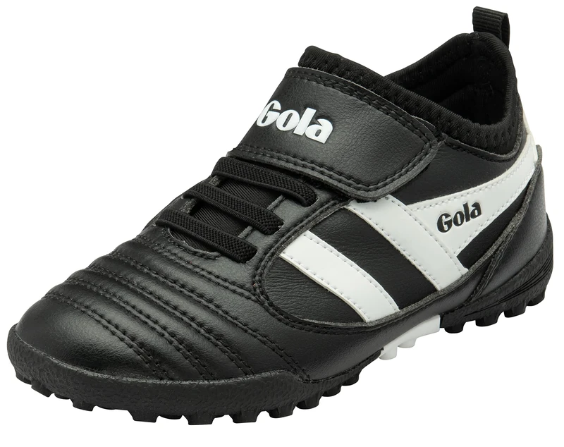 Gola Unisex Kids Ceptor Turf Qf (Quick Fasten) Football Child, Black White, 10 UK Child