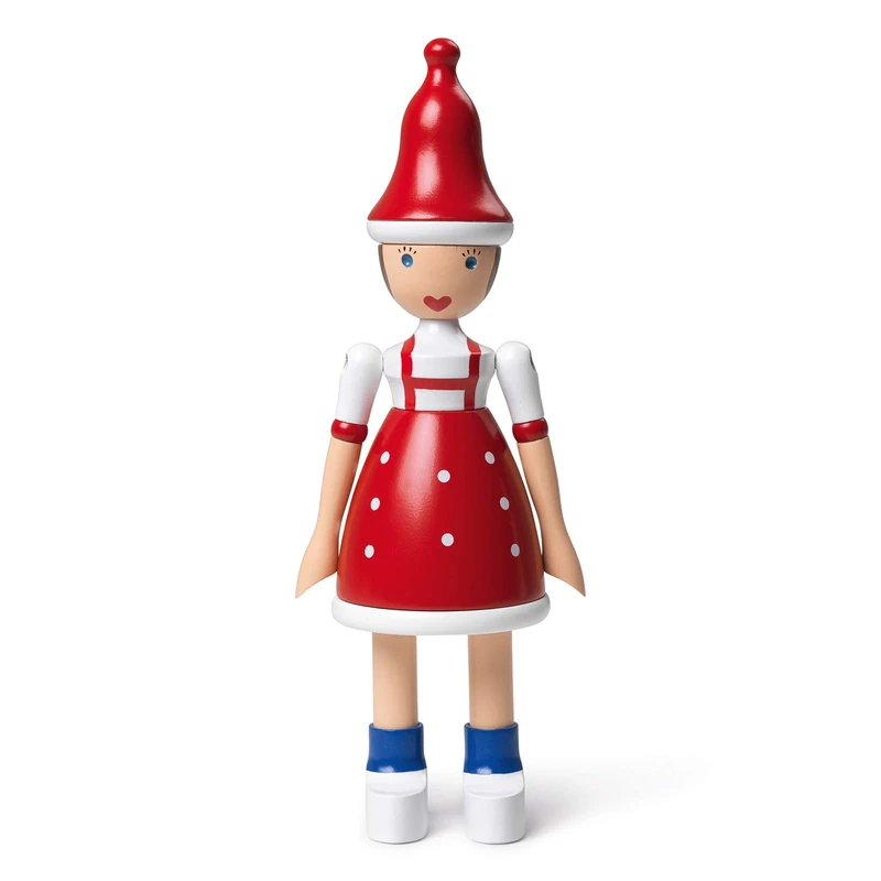 Kay Bojesen Santa Girl Lise Figures 17.5 cm Wooden Figures, Red