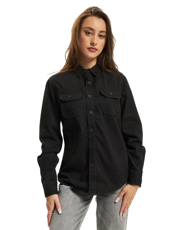 Brandit Women Vintage Shirt Long Sleev, Color: black, Size: XS - Image 1