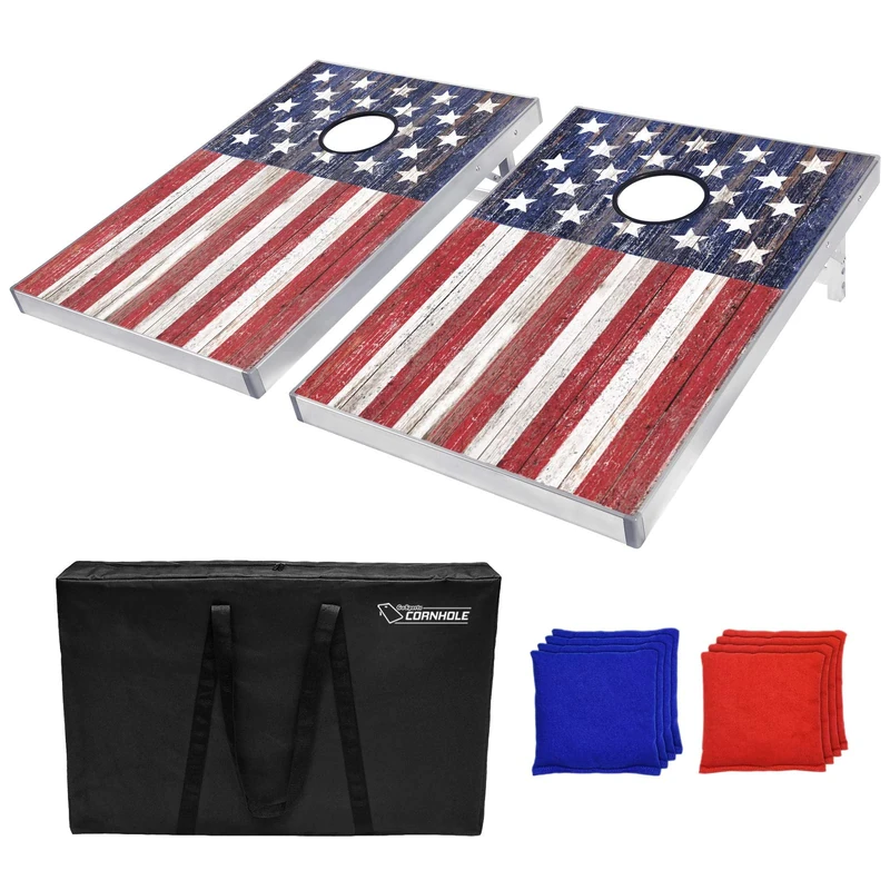 GoSports Tailgate Size 3 ft x 2 ft Cornhole Set - Portable Set Includes 8 Bean Bags & Game Rules