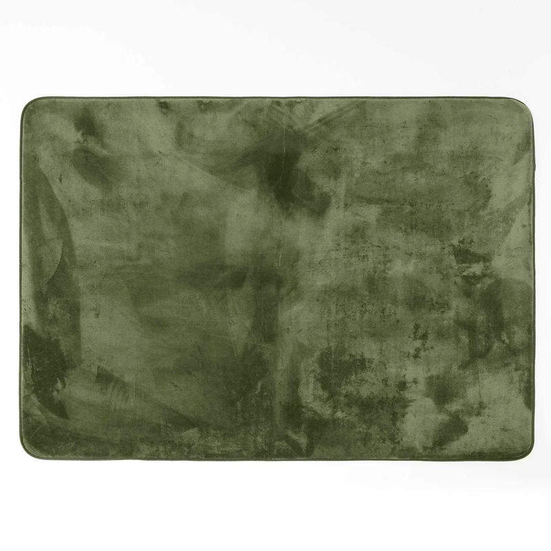 Rectangular Rug 120 x 170 cm Plain Khaki Flannel - Image 1