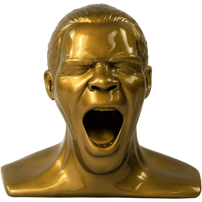 OEHLBACH Scream Unlimited Plus - Exclusive Headphone Stand in the Shape of the Legendary Oehlbach Head - Optimal Storage of Larger Over/On-Ear Headphones (Made in Germany) Handmade - Gold