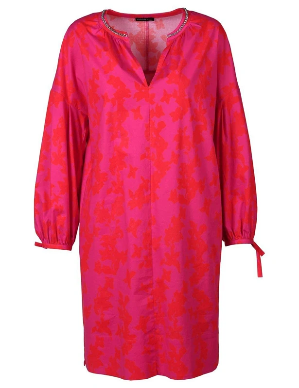 APART Fashion Women's Blouse Dress, Pink-Orange-red, 10