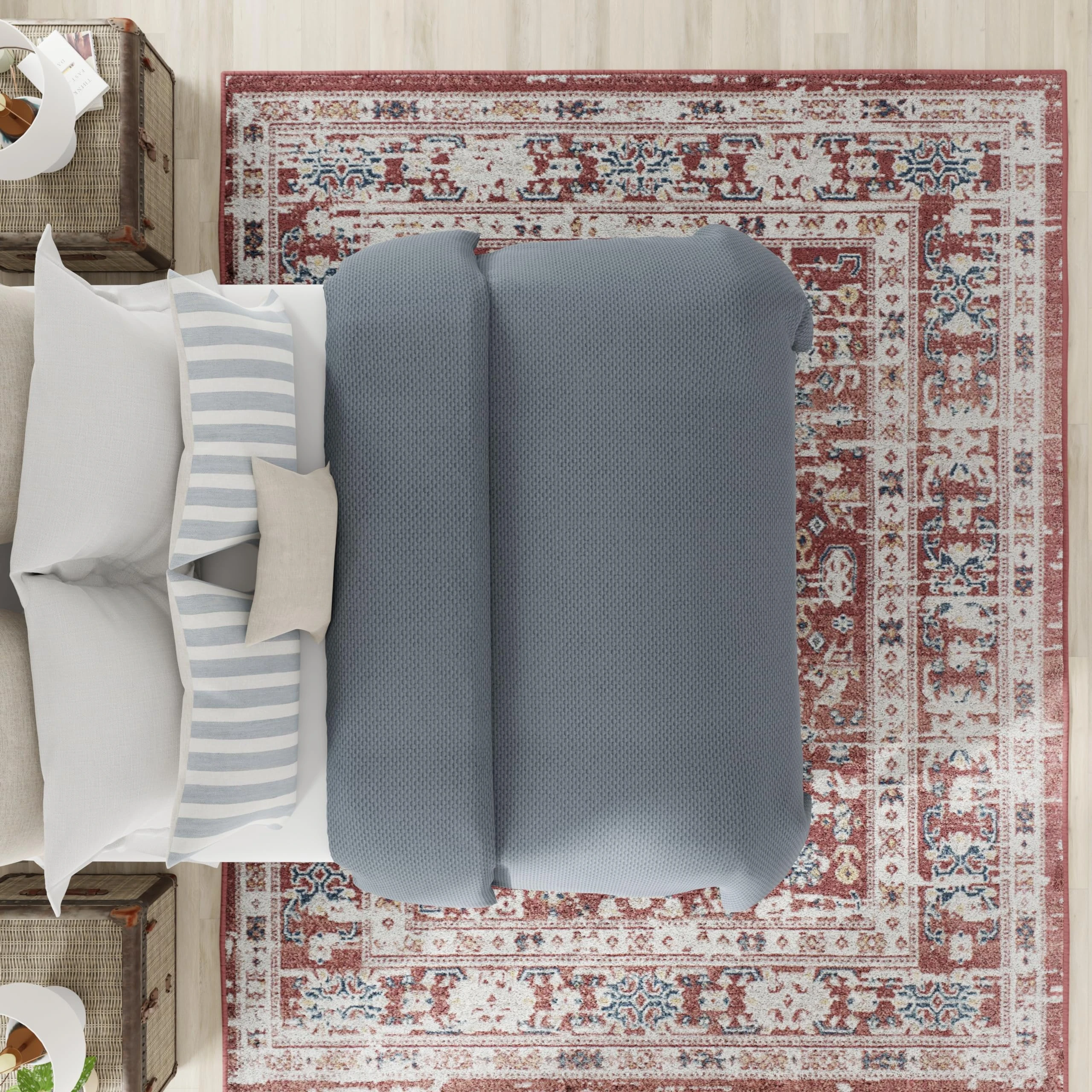 Rugs America Gallagher GL55B Cardinal Sundara Vintage Transitional Red Distressed Non-Shedding Living Room Bedroom Dining Home Office Area Rug 8'x10'