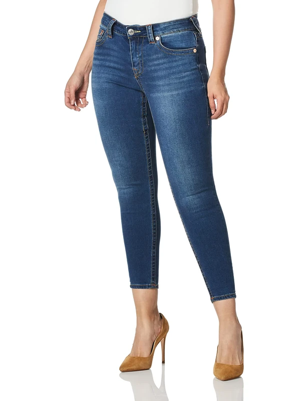 True Religion Womens Jennie Curvy Skinny Double Raised Stitched JeanJeans, Catcher, 24W x 27L - Image 1
