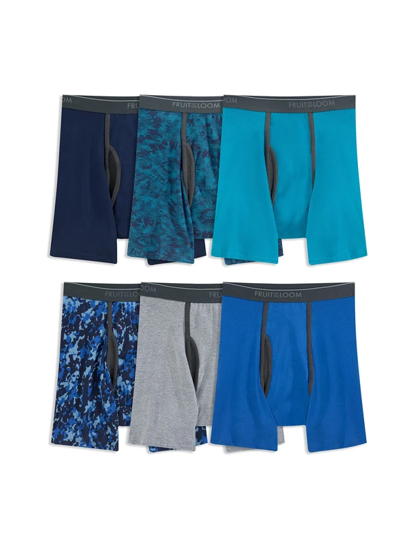 Fruit of the Loom Men's Coolzone Boxer Briefs, Moisture Wicking & Breathable, Color Multipacks, Big Man-7 Pack-Assorted Blue, 3XL (Pack of 7)