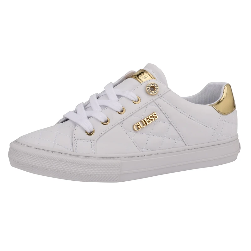 GUESS Women's Loven Sneaker, White, 2 UK