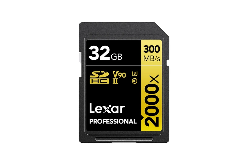 Lexar Professional 2000x SD Card 32GB, SDHC UHS-II Memory Card, Up to 300MB/s Read, 260MB/s Write, Class 10, U3, V90 SDHC Card for DSLR, Full-HD Cinema-Quality 8K Video Cameras (LSD2000032G-BNNAG)