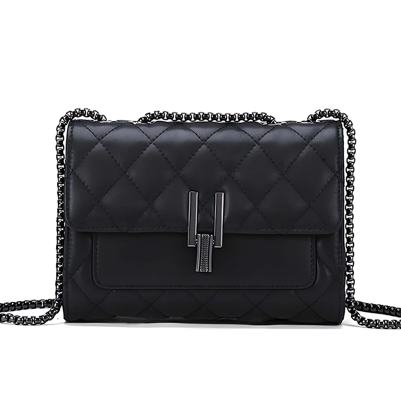 YXBQueen Ladies Handbags Shoulder Bags Black Crossbody Bag for Women Purse Small Black Handbag with Chain Strap - Image 1