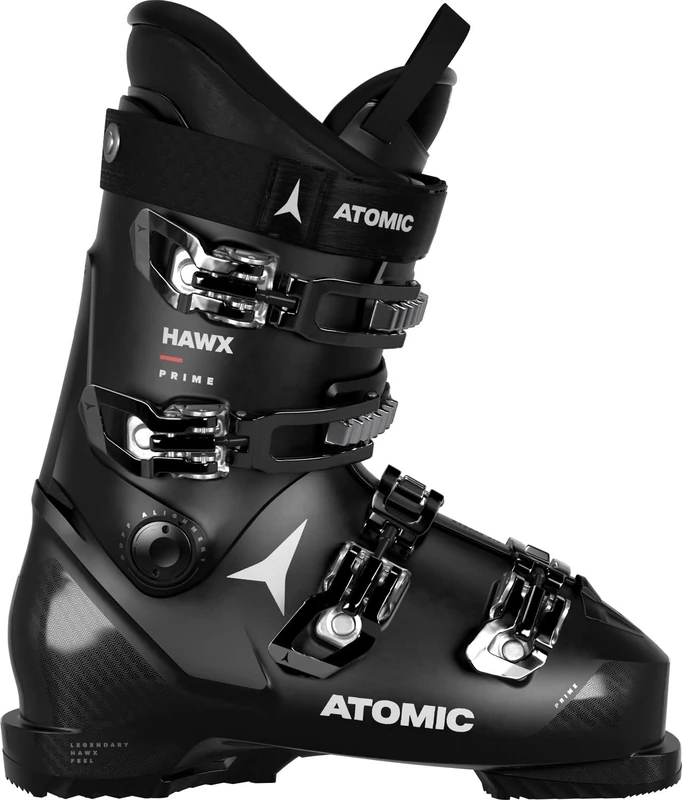Atomic Hawx Prime Ski Boots – Alpine Ski Boots In Black, Boots With 3D Ankle and Heel for Precise Fit – Medium-Width Ski Boots For Skiing Beginners
