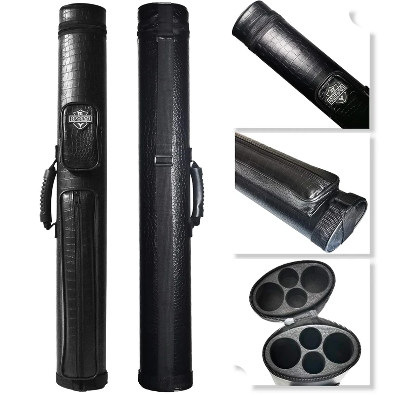 BY SPORTS 2x2 Hard cue case Oval Pool Cue Billiard Stick Carrying Case
