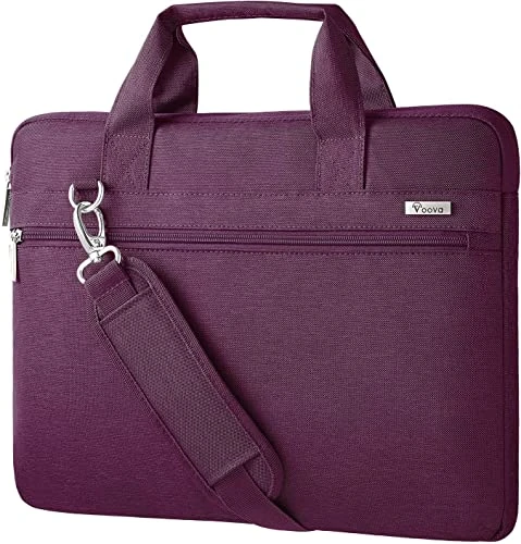 Voova Laptop Bag 15.6 Inch,Waterproof Computer Case Sleeve for MacBook Air 15, MacBook Pro 15/16,15-16 Inch HP Dell Lenovo Asus Laptop, Slim Briefcase Messenger Bag for women ladies& Girls,Purple