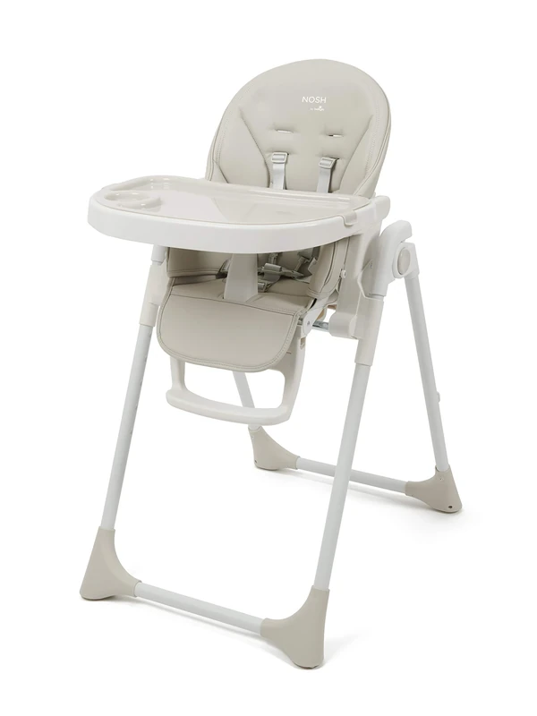 BABYLO Nosh from Birth High Chair, Adjustable + Folding with 7 Height, 3 Seat Positions Including Lie Flat, No Assembly Required, Dove Grey