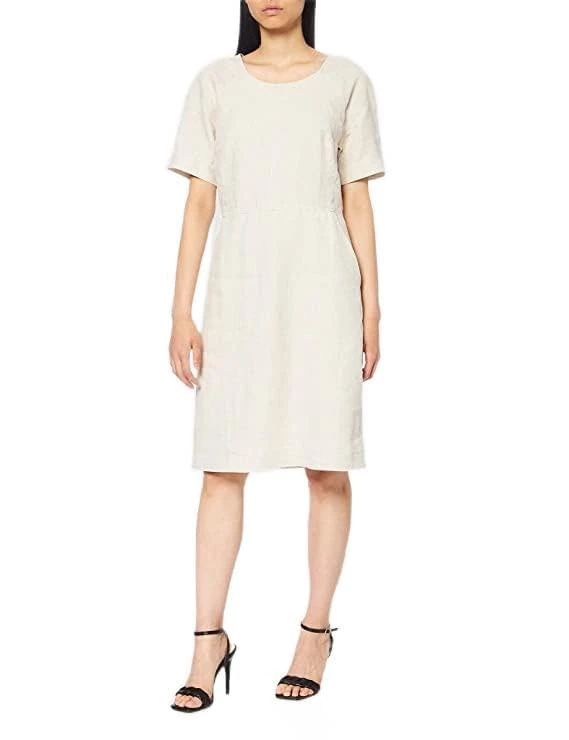 Noa Noa Women, Essential Linen, Dress Short Sleeve,Above Knee, TOFU, 34