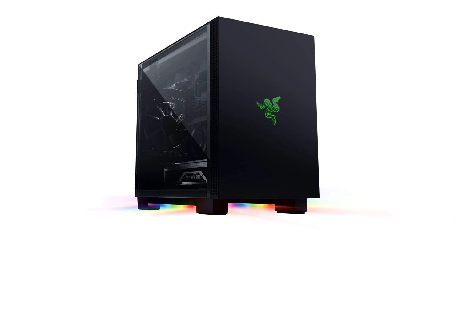 Razer Tomahawk Mini-ITX - Gaming Case with Razer Chroma RGB (Swing Doors on Both Sides, Ventilation, Dust Filter, Cable Management, for Radiators up to 240 mm) Black
