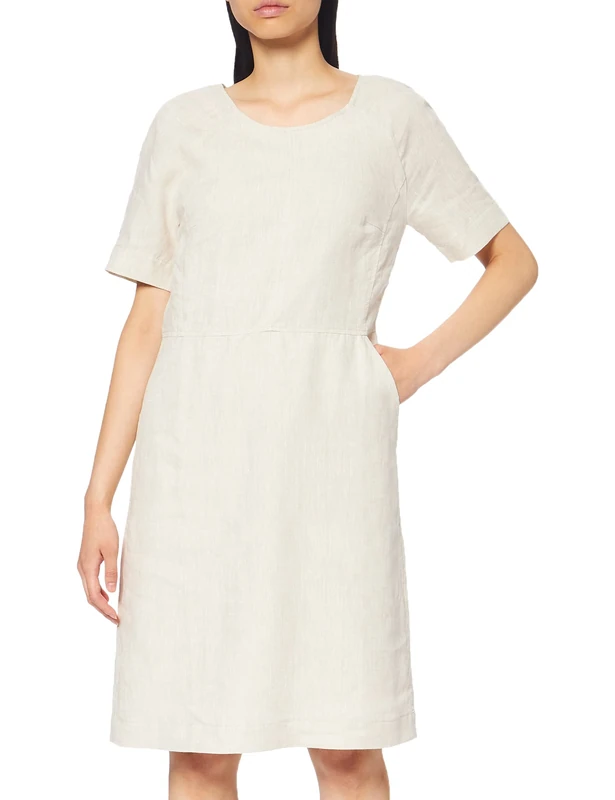 Noa Noa Women's Essential Casual Dress, Natural Linen, 10