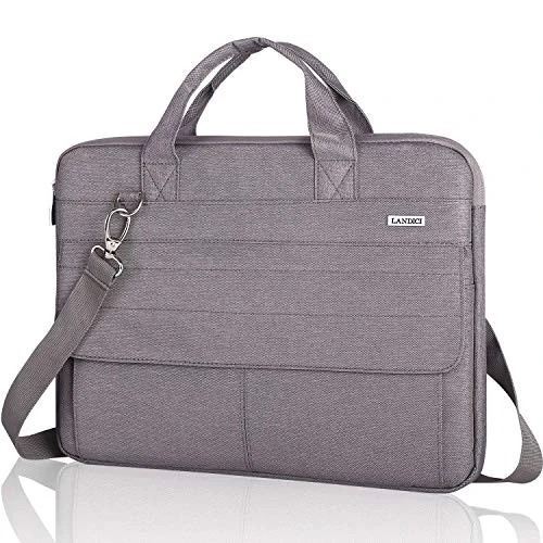 LANDICI Laptop Bag case 17 17.3 inch with Shoulder Strap, Waterproof Computer Sleeve Cover for 17-18 Inch MacBook HP Lenovo Acer Asus Dell Laptop, Slim Briefcase Messenger Bag for Men Women, Khaki