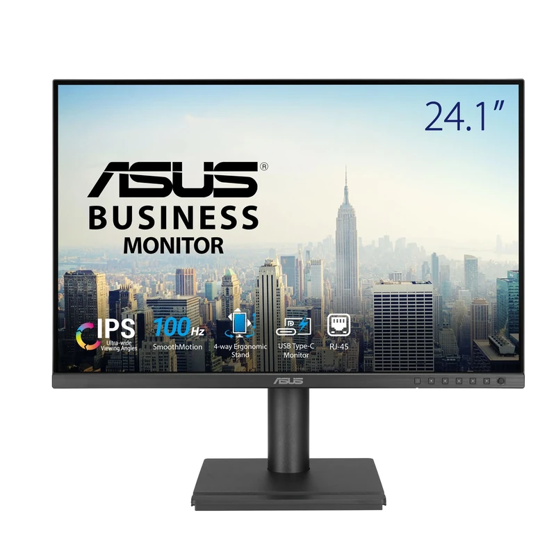 ASUS BE248CFN Docking Monitor–24.1 inch,WUXGA(1920x1200), IPS,100Hz,Frameless,USB-C Docking,RJ45,Speakers,Height Adjustable,Ergonomic,HDMI,Daisy-chain,Eye Care,Wall Mountable, Sustainability