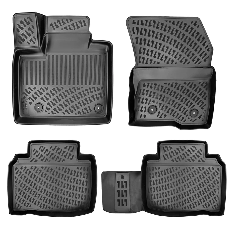 RizLiner Ford Edge 2015-2024 & Edge ST 2019-2023 Floor Mats 3D Custom Fit Compatible with Ford Edge & Edge ST Car Mat Laser Measured 1st 2nd Row Floor Liners All Weather Odorless Non-Slip TPE (Black)