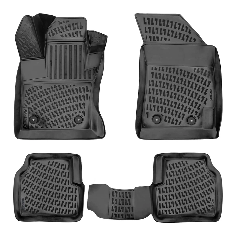 RizLiner Jeep Compass 2017-2024 (New Body Style) Floor Mats 3D Custom Fit Compatible with Jeep Compass Car Mat Laser Measured 1st & 2nd Row Floor Liners All Weather Odorless Non-Slip TPE (Black)