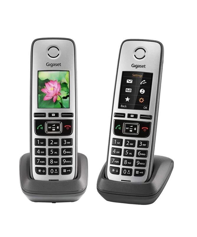 Gigaset FAMILY Duo - Premium Cordless Home Phone to Connect all Family Members - Nuisance Call Block, 2 Handsets, Titanum Grey