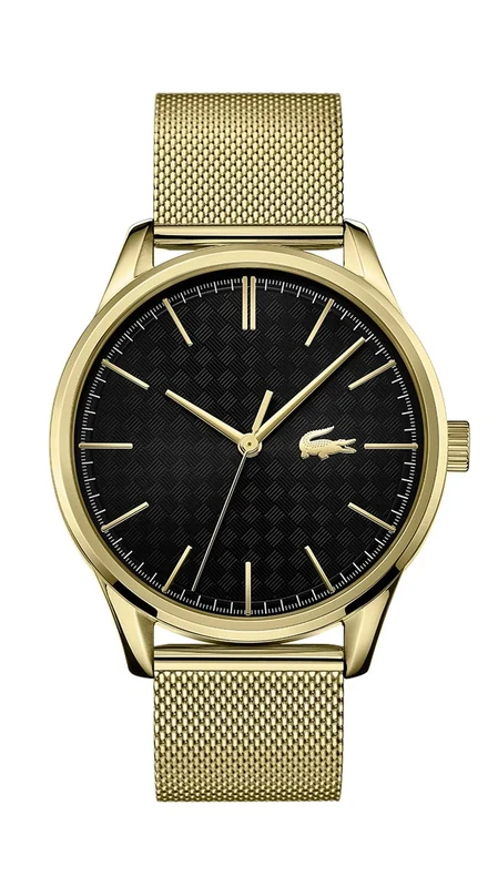 Lacoste Analogue Quartz Watch for Men Vienna Collection with Gold Colored Stainless Steel Mesh Bracelet - 2011104